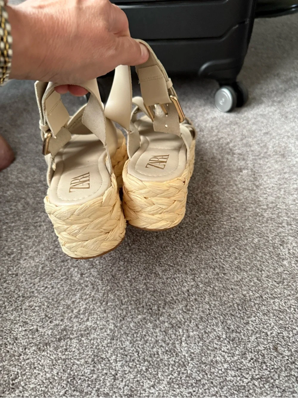 Zara Cream Braided Espadrille Platform Sandals - Women